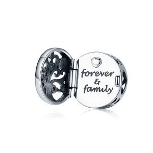 Сребърна висулка "Медальoн завинаги и семейство"