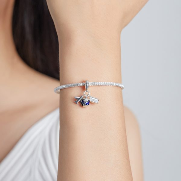 Сребърна висулка „Микс за пътуване със самолет“ | HappyMarket.bg Сребърна висулка „Микс за пътуване със самолет“ | Бижута тип Пандора