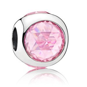 Сребърна висулка "Розово стъкло като огледало"