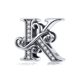 Сребърна висулка с монограм "Буква "K" - Image 1
