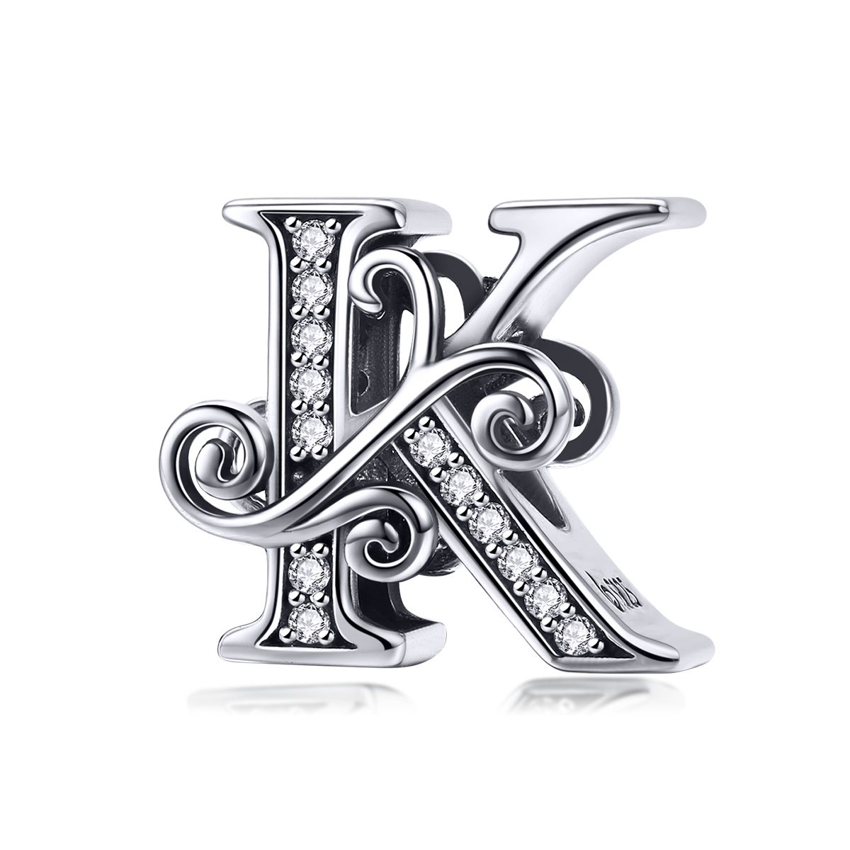 Сребърна висулка с монограм "Буква "K"