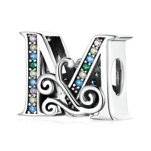 Сребърна висулка с монограм "Буква "M" 1 Сребърна висулка с монограм "Буква "M" - Image 1