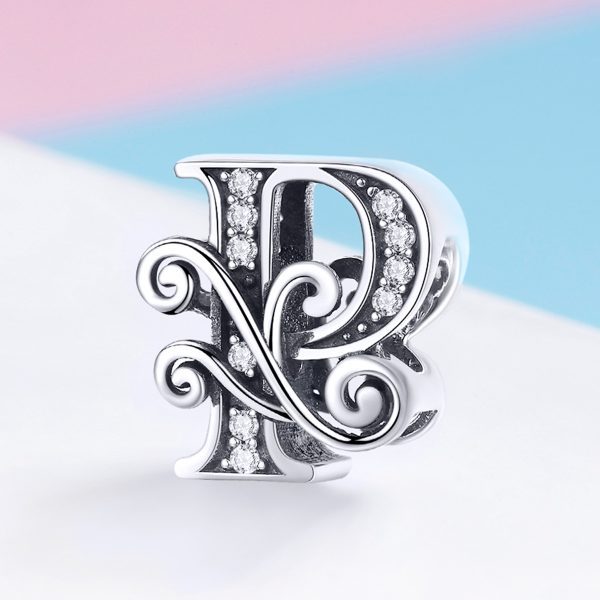 Сребърна висулка с монограм „Буква „P“ с орнаменти“ | HappyMarket.bg Сребърна висулка с монограм „Буква „P“ с орнаменти“ | Бижута тип Пандора