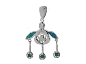 Сребърна висулка с опал „Минойски пчели“, S  |  Бижута