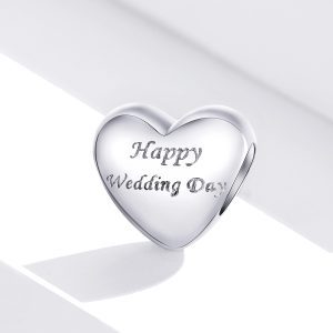 Сребърна висулка "Щастлив сватбен ден"