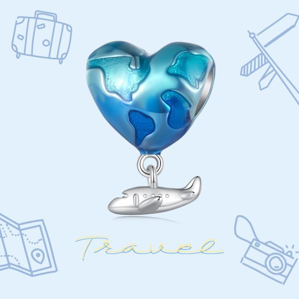Сребърен талисман „Земя, самолет“ | HappyMarket.bg Сребърен талисман „Земя, самолет“ | Бижута тип Пандора