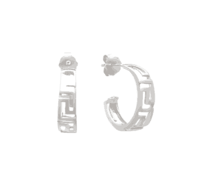 Сребърни обеци халки Меандър 1 Сребърни обеци халки Меандър - Image 1