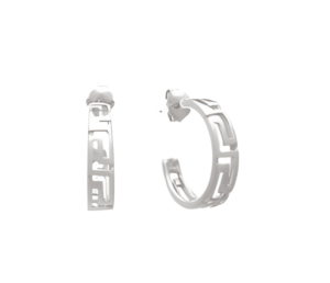 Сребърни обеци Меандър тип халки 1 Сребърни обеци Меандър тип халки - Image 1