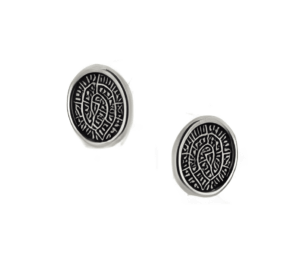 Сребърни обеци с витн диск Фестос, M  |  Бижута