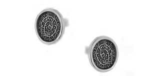 Сребърни обеци с винт диск Фестос, S - Image 1