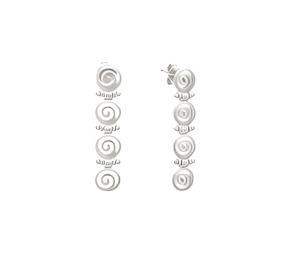 Сребърни висящи обеци с 4 кръгли меандъра - Image 1