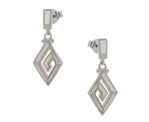 Сребърни висящи обеци с опал и менадър, тип винт  |  Бижута