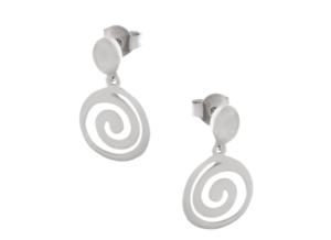 Сребърни висящи малки обеци с меандър  |  Бижута