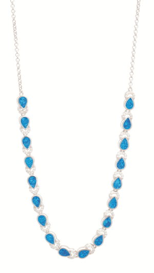 Сребърно колие "Опалови капки" - Image 1