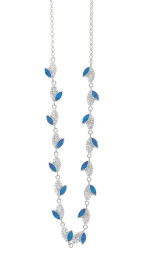 Сребърно колие „Опалови листа“  |  Бижута