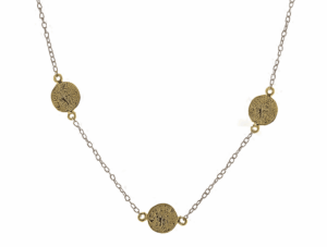 Сребърно колие с 3 позлатени диска Фестос  |  Бижута