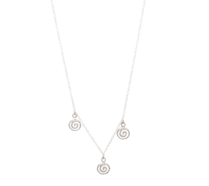 Сребърно колие с 3 релефни висулки спирали - Image 1