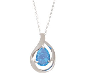 Сребърно колие с елегантна висулка с опал - Image 1