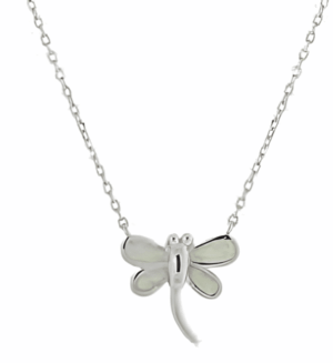 Сребърно колие с опал и висулка водно конче - Image 1