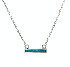 Сребърно колие с висулка от зелен опал - Image 1