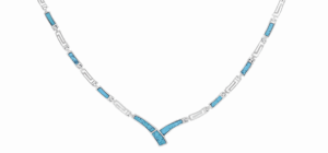 Сребърно колие „Среща“ с опал и меандър | HappyMarket.bg Сребърно колие „Среща“ с опал и меандър | Бижута