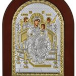 Сребърна икона на Света Богородица Всецарица, 10×14см  |  Икони