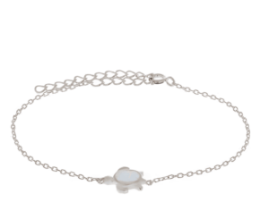 Сребърна гривна с костенурка и опал  |  Бижута