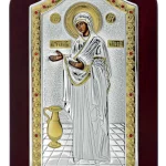 Сребърна цветна икона Богородица „Геронтиса“, 23×38см  |  Икони