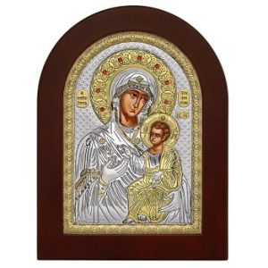 Сребърна икона на Света Богородица (Иверска), Портарица, Пазителка на портата, 7.5x9.5см
