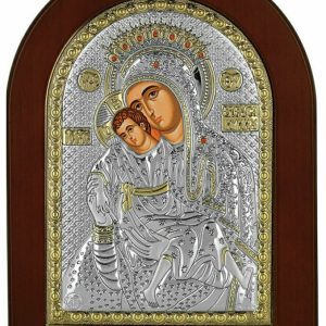 Сребърна икона на Пресвета Богородица "Милостива (Кикска, Кикотиса)", 10x14см