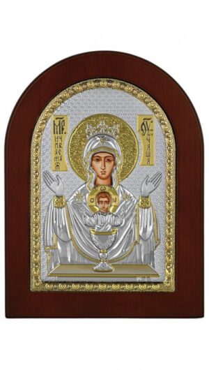 Сребърна икона на Света Богородица Неупеваема чаша, 15×21см  |  Икони