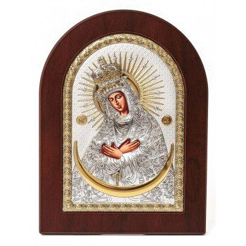 Сребърна икона Богородица Остробрамска, 15x21см