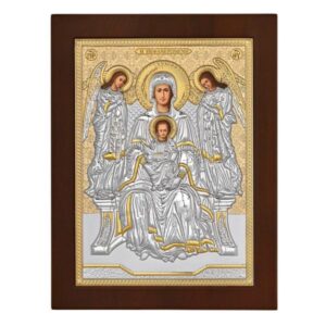 Сребърна икона Богородица Пефанеромени, MA/E1150DX, 10х14см - Image 1