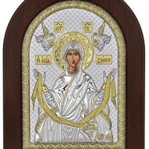 Сребърна икона Поясът на Борогодица, 10x14см