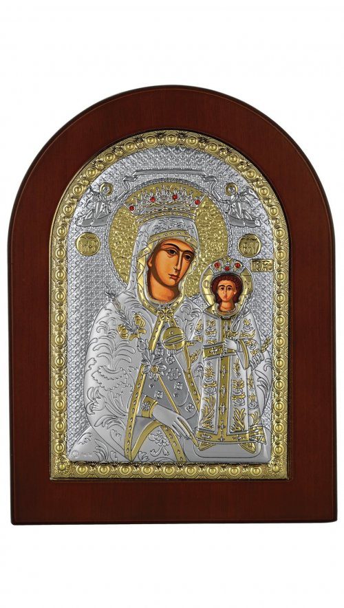Сребърна икона Богородица Неувяхваща Роза, 20x26см