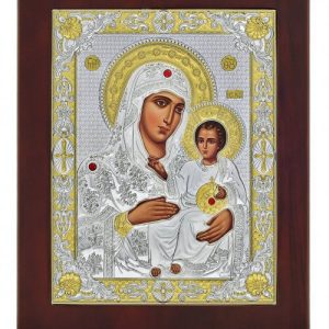 Сребърна икона Дева Мария от Йерусалим, 10х12.5см