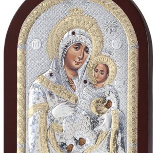 Сребърна икона с магнит на Витлеемска Богородица, 4x6см