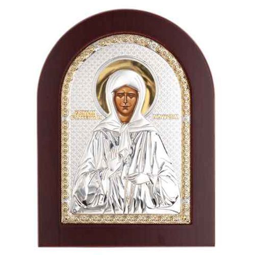 Сребърна икона Света Матрона Московска, 15x21см