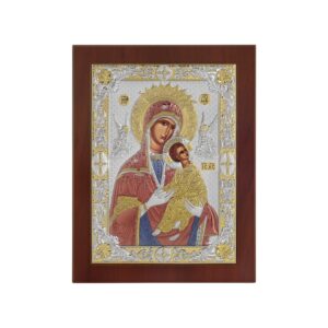 Сребърна цветна икона Богородица Амолинтос, 10×12.5см | HappyMarket.bg Сребърна цветна икона Богородица Амолинтос, 10×12.5см | Икони