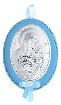 Сребърна музикална икона-талисман "Света Богородица"