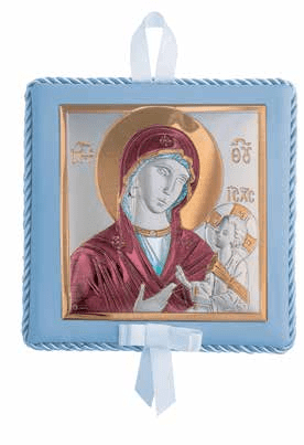 Музикална детска икона със Света Богородица и Христос за момче