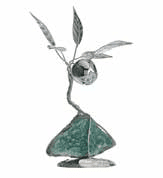Сребърна декоративна фигура във формата на цвете