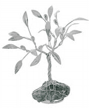 Сребърна декоративна фигура маслинено дърво