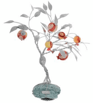 Сребърна декоративна фигура дърво нар - Image 1