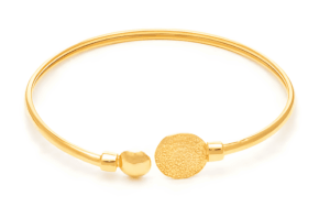 Твърда позлатена сребърна гривна с класически диск Фестос - Image 1