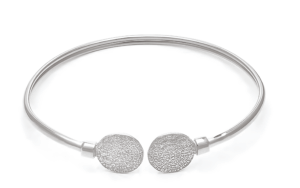 Твърда сребърна гривна с два семпли диска Фестос  |  Бижута