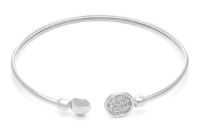 Твърда сребърна гривна с малък диск Фестос - Image 1