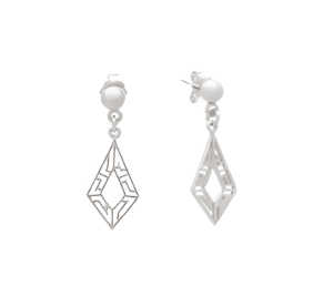 Висящи обеци тип хвърчило Меандър от сребро - Image 1