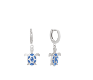 Висящи сребърни обеци „Костенурка“ с опал и скрито английско закопчаване | HappyMarket.bg Висящи сребърни обеци „Костенурка“ с опал и скрито английско закопчаване | Бижута