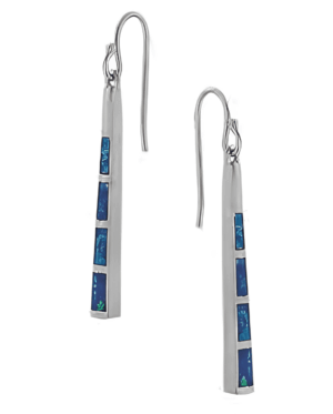 Висящи сребърни обеци с 4 опала, тип винт  |  Бижута